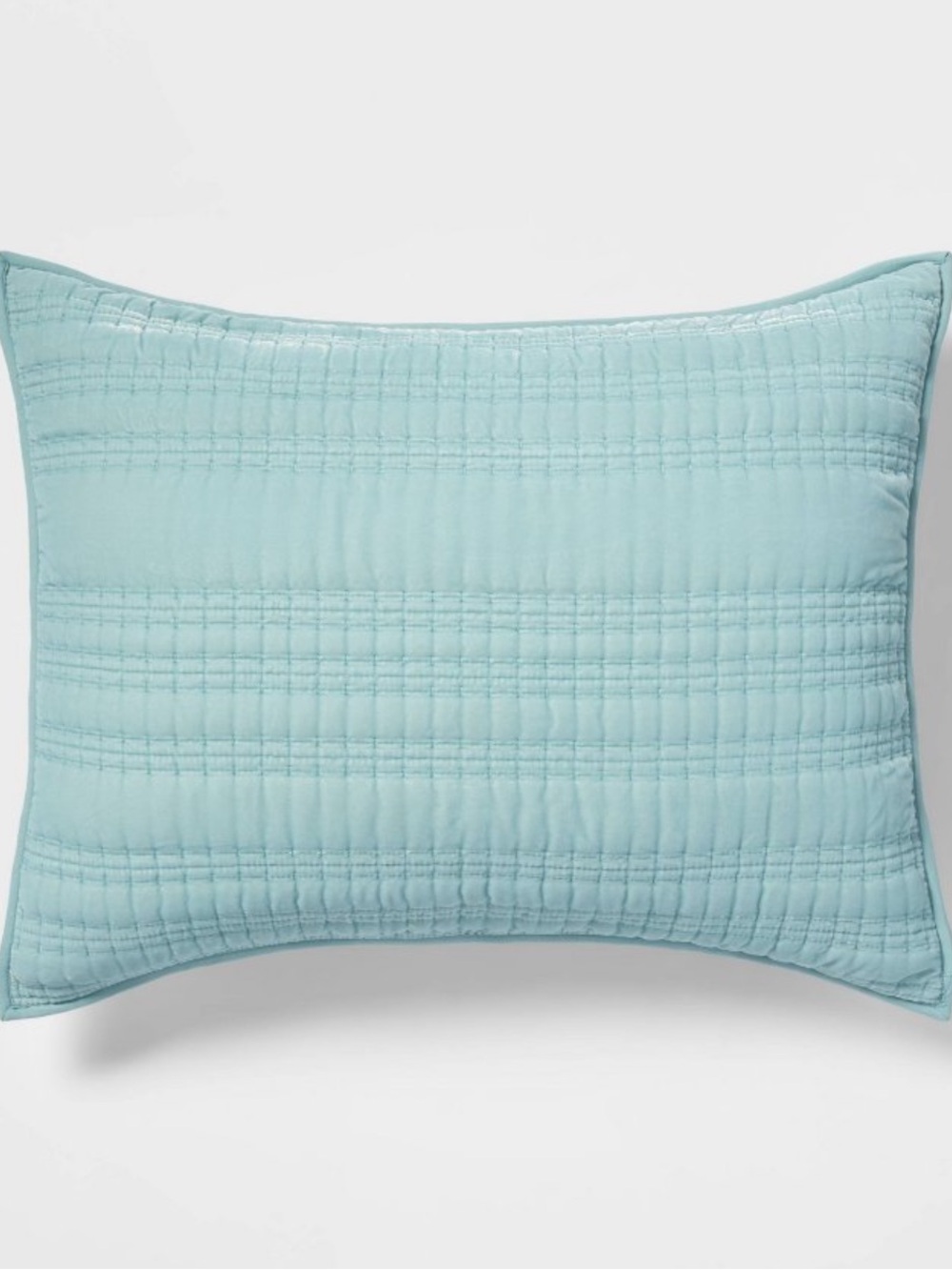 NEW Threshold Lofty Velvet Light Teal Blue Sham, Standard